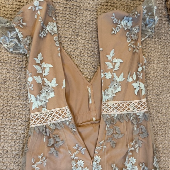 Wayf Floral Mesh Lace Embroidered Maxi Cocktail Dress - Picture 5 of 7